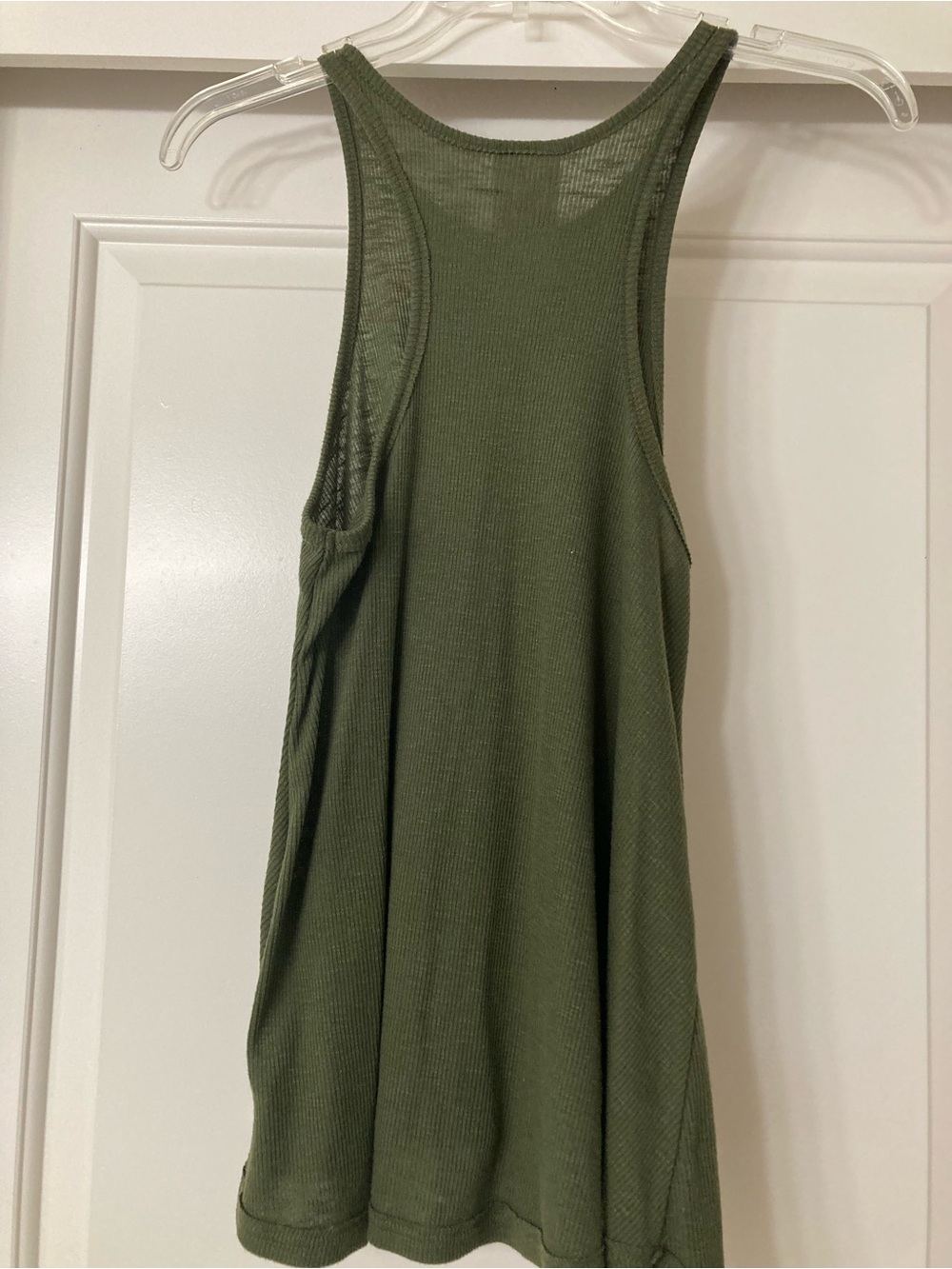 Free People Olive Green Ribbed Racerback Tank Top